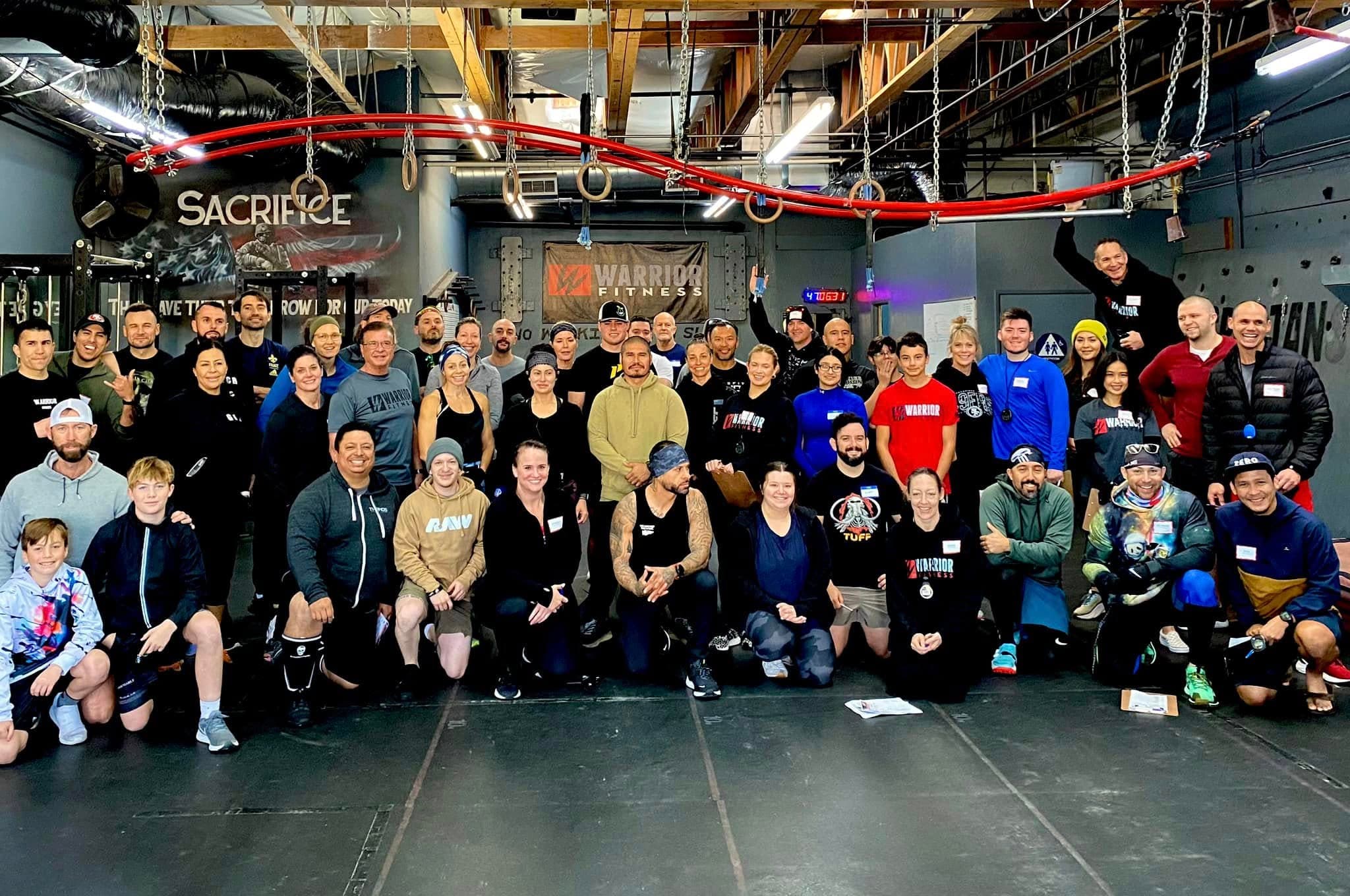 The Warrior Fitness crew together on the gym floor